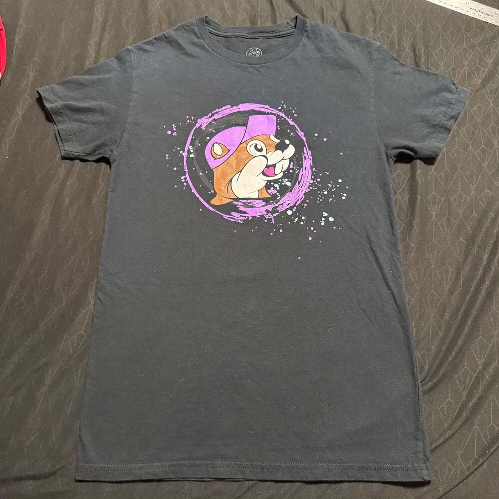 Buc-ee's DJ Beaver Graffiti Graphic Print Black T-Shirt Size S - Picture 1 of 5